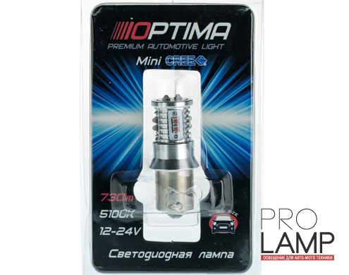 Светодиодные лампы Optima Premium MINI P21W RED