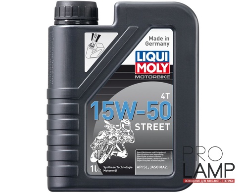 LIQUI MOLY Motorbike 4T 15W-50 Street — НС-синтетическое моторное масло для 4-тактных мотоциклов 1 л.